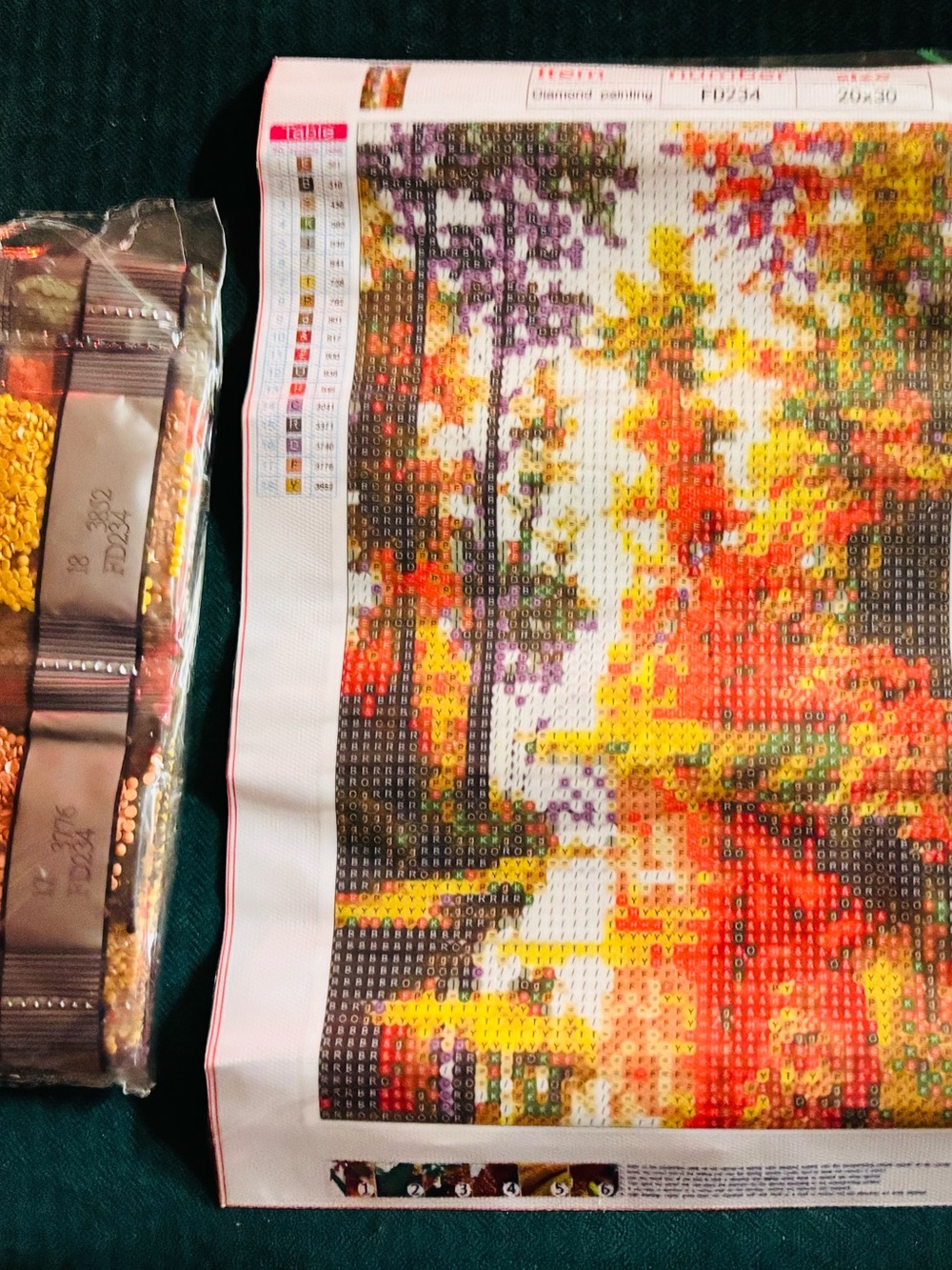 New "Autumn Trees on Creek" 5D DIY Diamond Art Kit, 8x12"